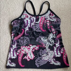 ATHLETA pink gray athletic tank top - Size Large